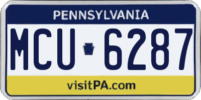 PA license plate MCU6287