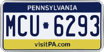 PA license plate MCU6293