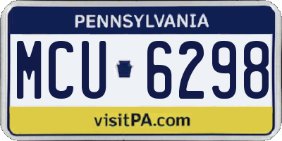PA license plate MCU6298