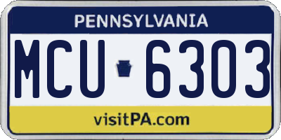 PA license plate MCU6303