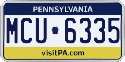 PA license plate MCU6335