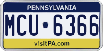 PA license plate MCU6366