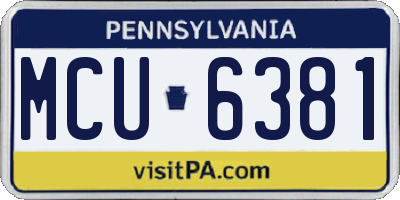 PA license plate MCU6381