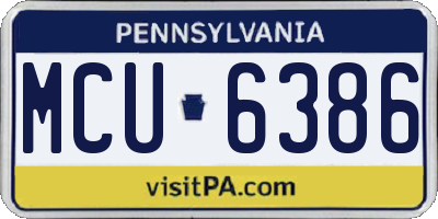 PA license plate MCU6386