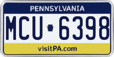 PA license plate MCU6398