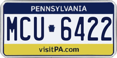 PA license plate MCU6422