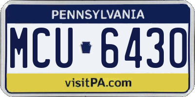 PA license plate MCU6430