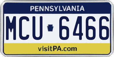 PA license plate MCU6466