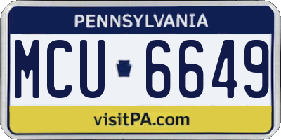 PA license plate MCU6649
