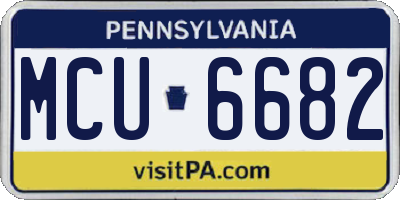 PA license plate MCU6682