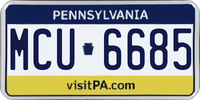 PA license plate MCU6685