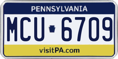 PA license plate MCU6709