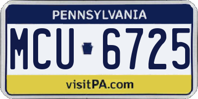PA license plate MCU6725
