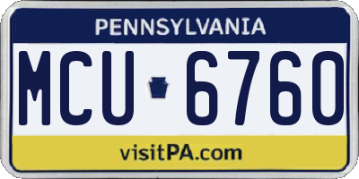 PA license plate MCU6760