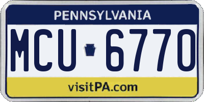 PA license plate MCU6770