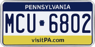 PA license plate MCU6802