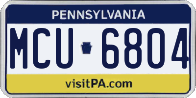 PA license plate MCU6804