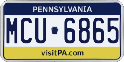 PA license plate MCU6865