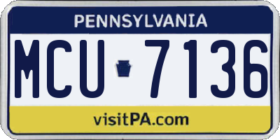 PA license plate MCU7136