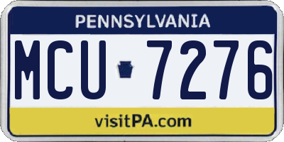PA license plate MCU7276