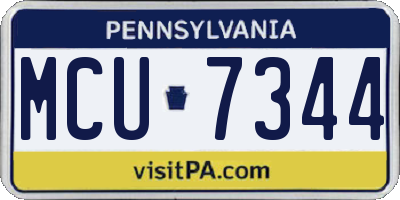 PA license plate MCU7344