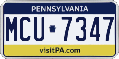PA license plate MCU7347