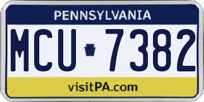 PA license plate MCU7382