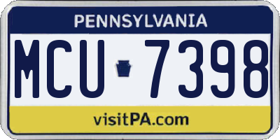 PA license plate MCU7398