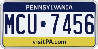 PA license plate MCU7456