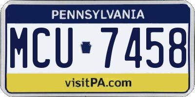 PA license plate MCU7458
