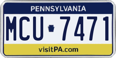 PA license plate MCU7471