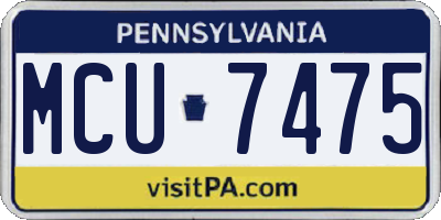PA license plate MCU7475