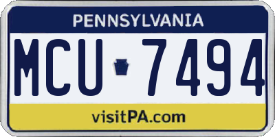 PA license plate MCU7494