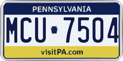 PA license plate MCU7504