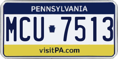 PA license plate MCU7513