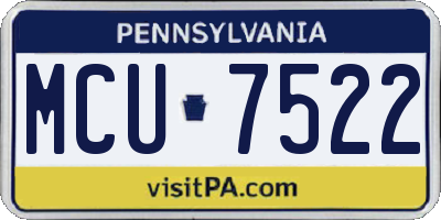 PA license plate MCU7522