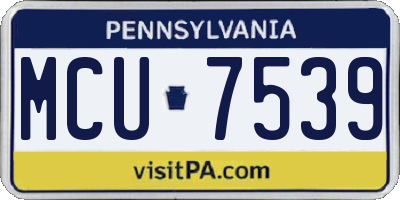 PA license plate MCU7539