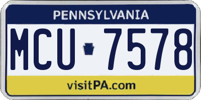 PA license plate MCU7578
