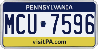 PA license plate MCU7596