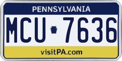 PA license plate MCU7636