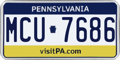 PA license plate MCU7686