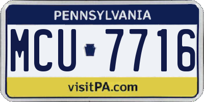 PA license plate MCU7716
