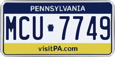 PA license plate MCU7749