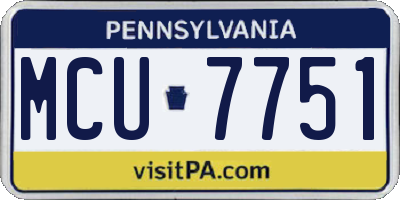 PA license plate MCU7751