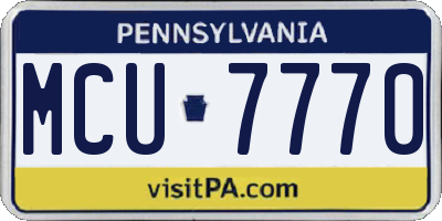PA license plate MCU7770