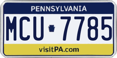PA license plate MCU7785