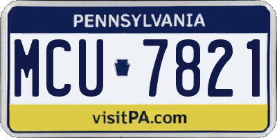 PA license plate MCU7821