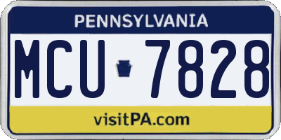 PA license plate MCU7828
