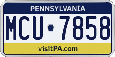 PA license plate MCU7858