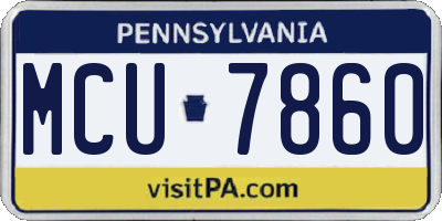 PA license plate MCU7860